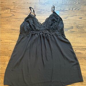 NWT INC International Concepts Black Lace Chemise
